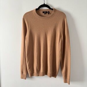 Theory Men’s Haider Cashmere Sweater Crewneck Pullover Soft Knit Workwear Camel